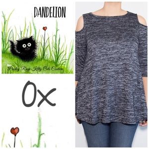 BNWT Cold Shoulder Swing Top with 3/4 sleeves